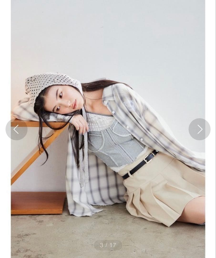 LILY BROWN CANDYビジューチェックシャツ