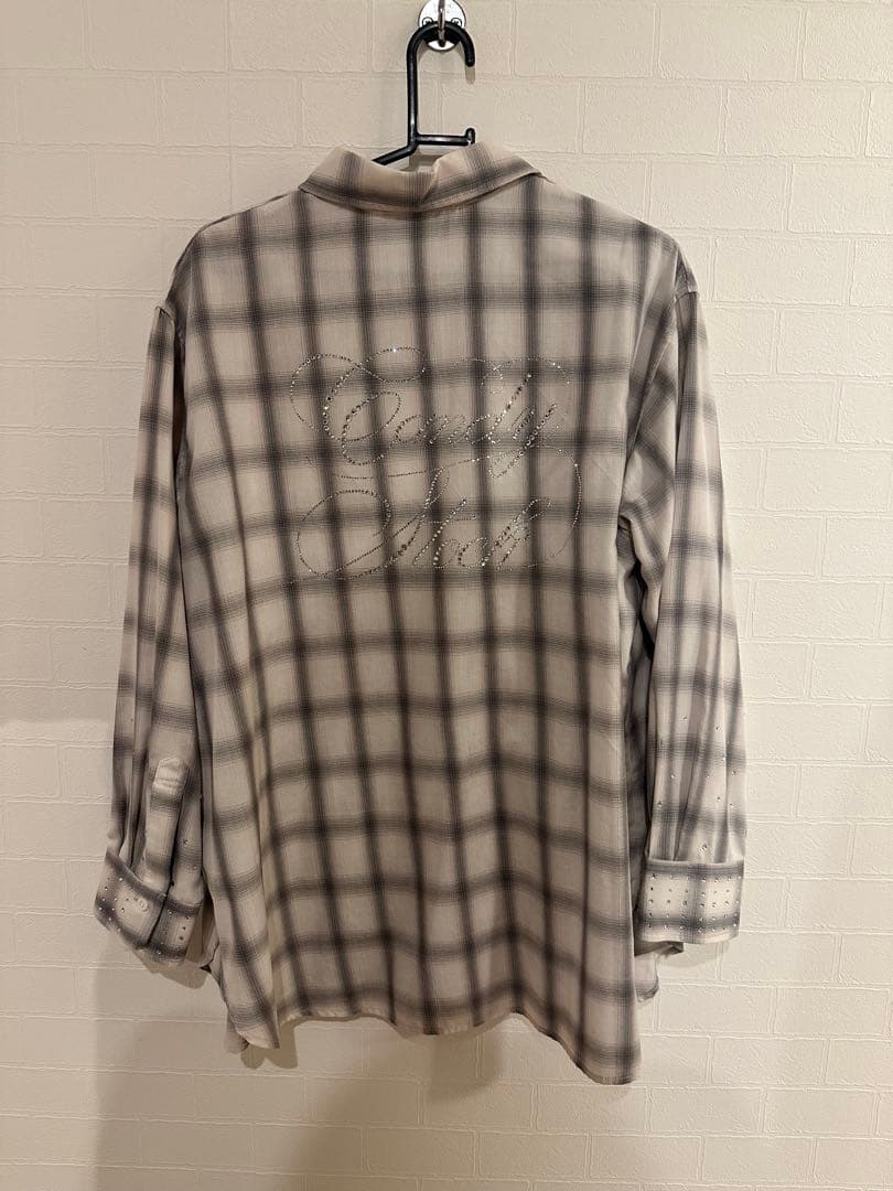 LILY BROWN CANDYビジューチェックシャツ