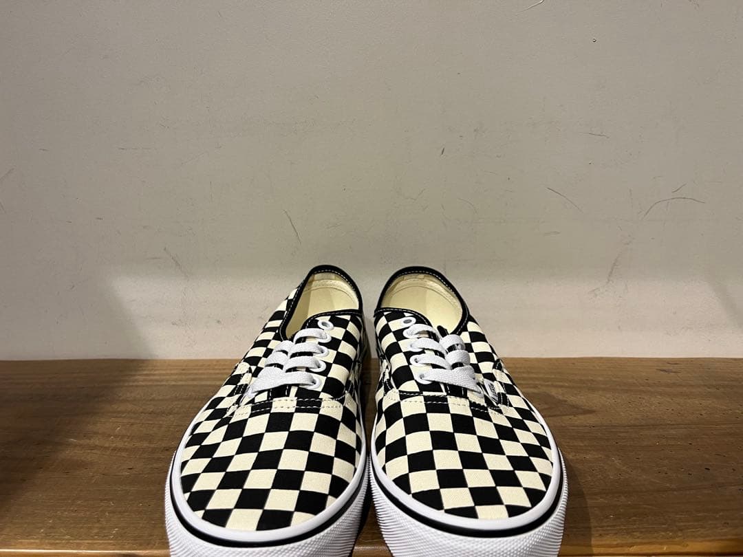 VANS AUTHENTIC checker 黒白 US正規品 赤箱 26.5