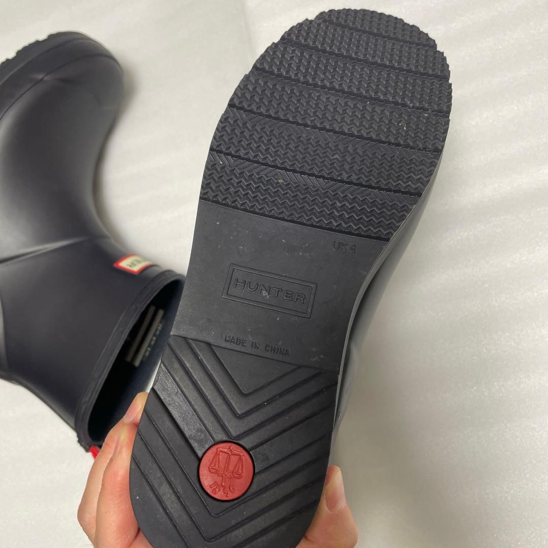 【美品】ハンターレインブーツ　ショート丈　濃いネイビー