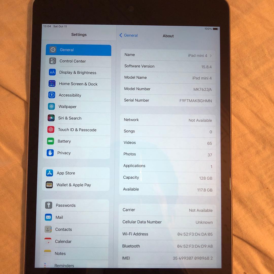 Apple iPad mini 4 128GB スペースグレイ