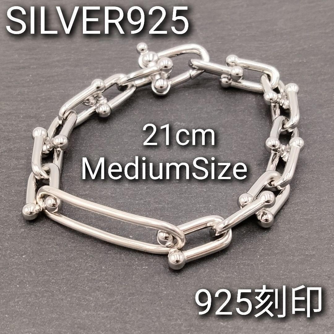 シルバー ブレスレット シンプル メンズ ハードウェ レディース シルバー