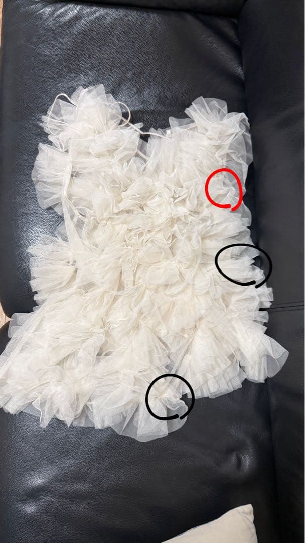 notre emor ブラウス asymmetry tulle tops