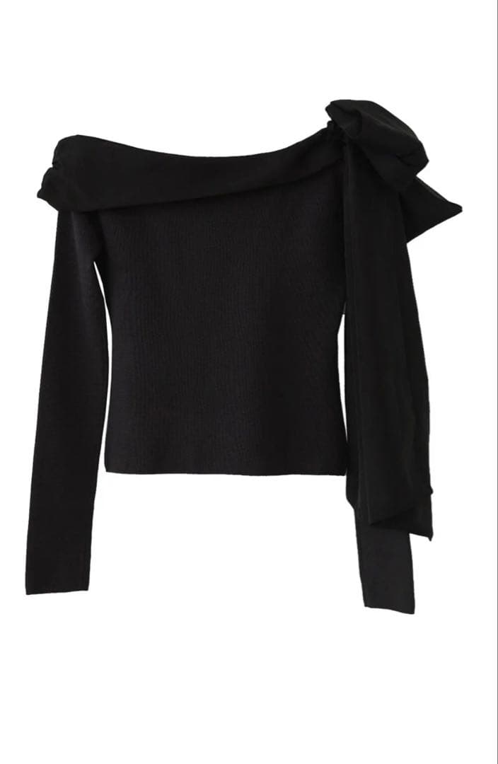 ボリュームリボンワンショルダーニット　polaura ポローラ