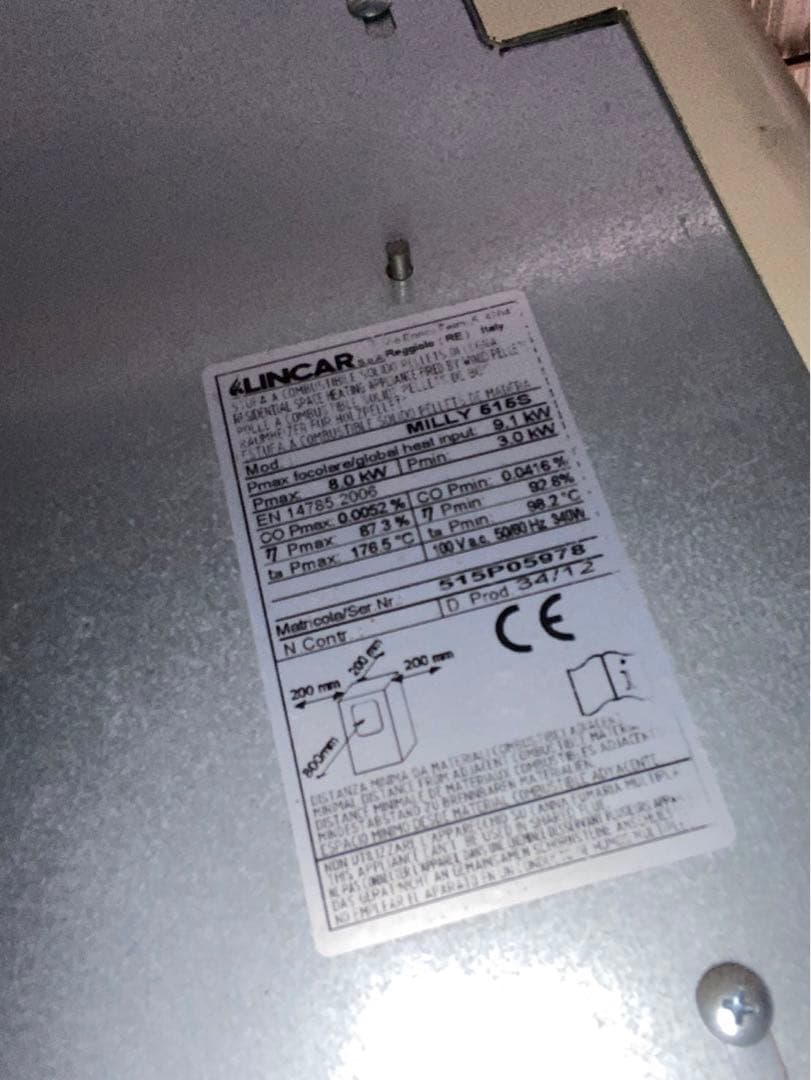 LINCAR スタンド型ストーブ ホワイト/ブラック ペレットストーブ