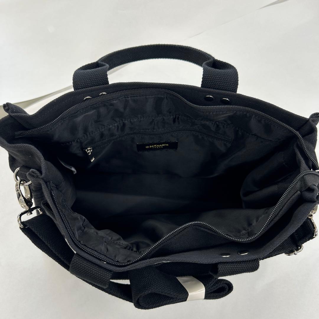 24KARATS ブラック トートバッグ キャンバス ショルダー付き