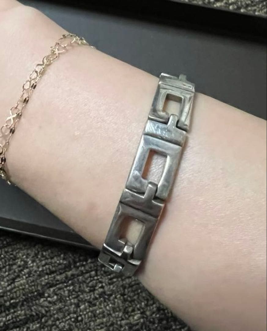 GUCCI Gモチーフシルバー925 チェーンブレスレット／ヴィンテージ