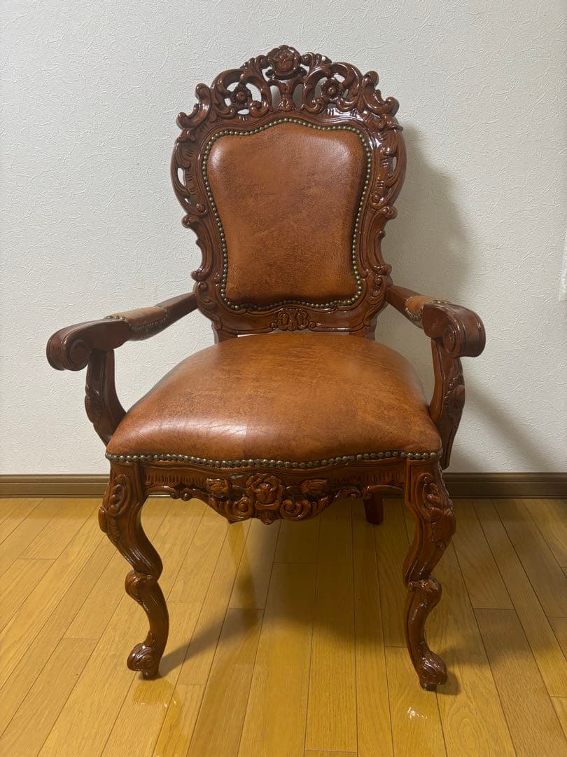 本日限定価格！革張アンティークチェア 肘掛け付 古録展 送料無料