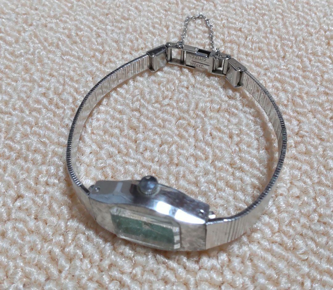 【未使用稼働品】CITIZEN レディース腕時計　手巻き　エメラルドグリン文字盤