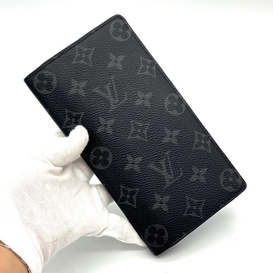 【超美品】ルイヴィトン モノグラム エクリプス ブラザ NM ブラック 長財布