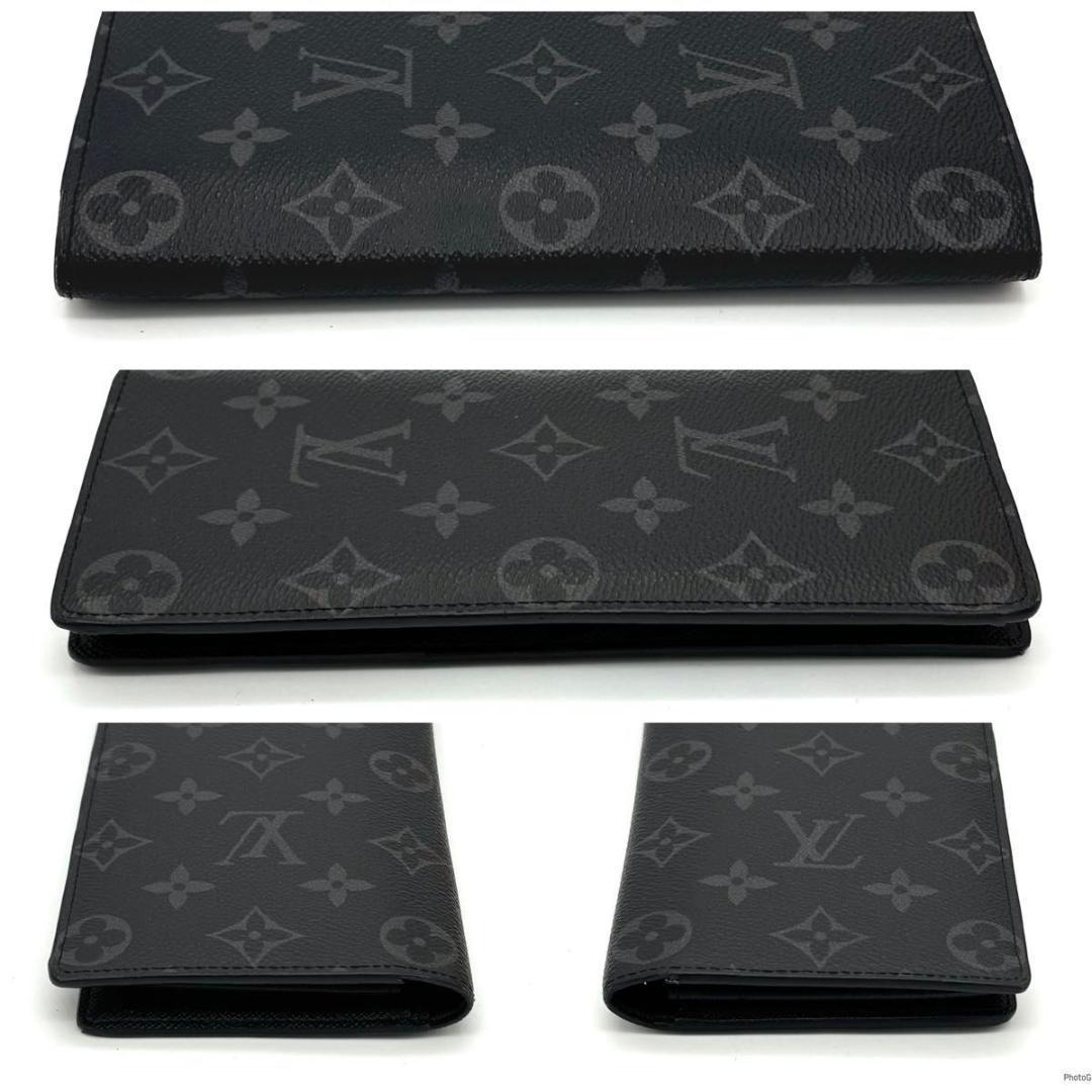 【超美品】ルイヴィトン モノグラム エクリプス ブラザ NM ブラック 長財布