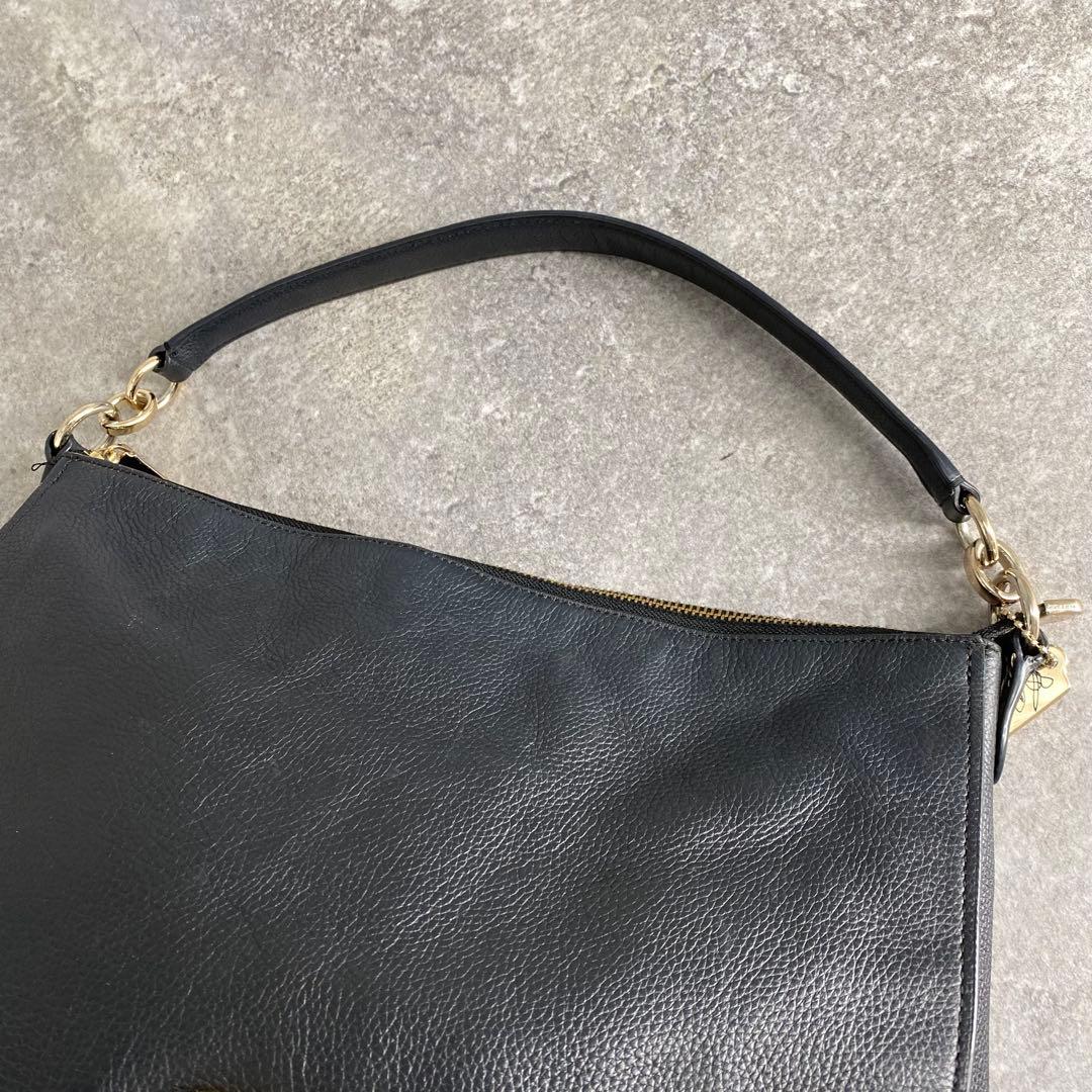 バッグ Coach Turnlock Leather One Shoulder Bag