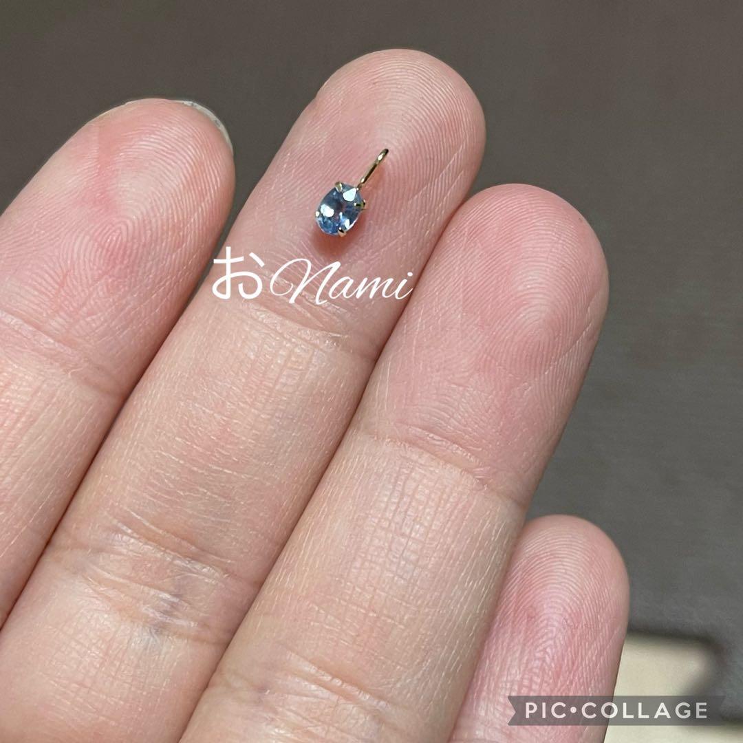 片耳【ブルーモアサナイトダイヤモンド】K18【天然アイスブルーサファイア】トップ
