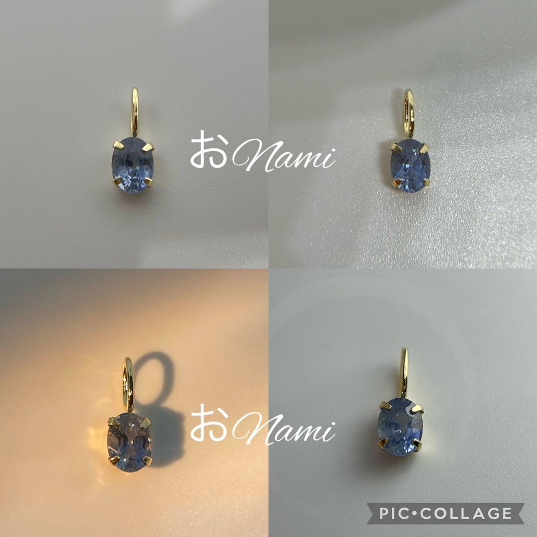 片耳【ブルーモアサナイトダイヤモンド】K18【天然アイスブルーサファイア】トップ