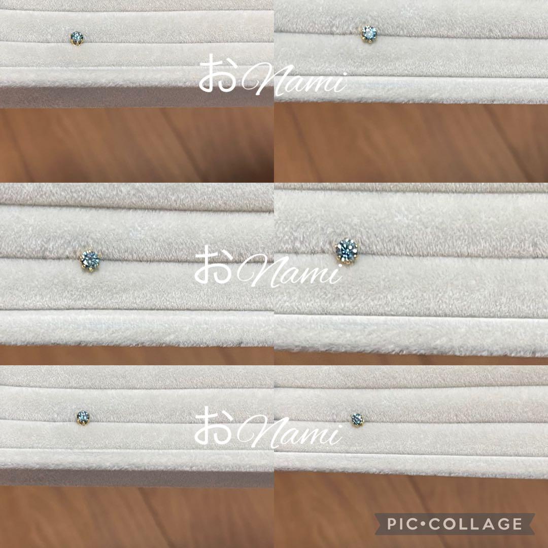 片耳【ブルーモアサナイトダイヤモンド】K18【天然アイスブルーサファイア】トップ