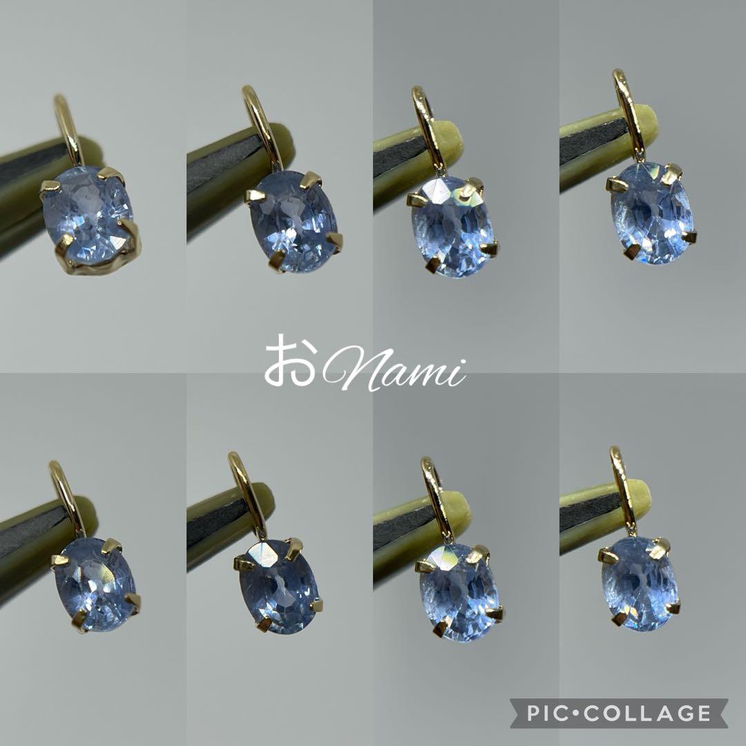 片耳【ブルーモアサナイトダイヤモンド】K18【天然アイスブルーサファイア】トップ