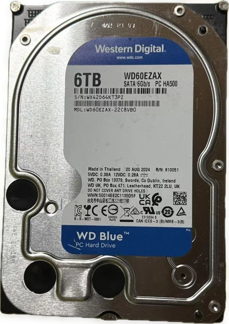 外付けハードディスク・ドライブ Western Digital WD Blue 6TB HDD 011507