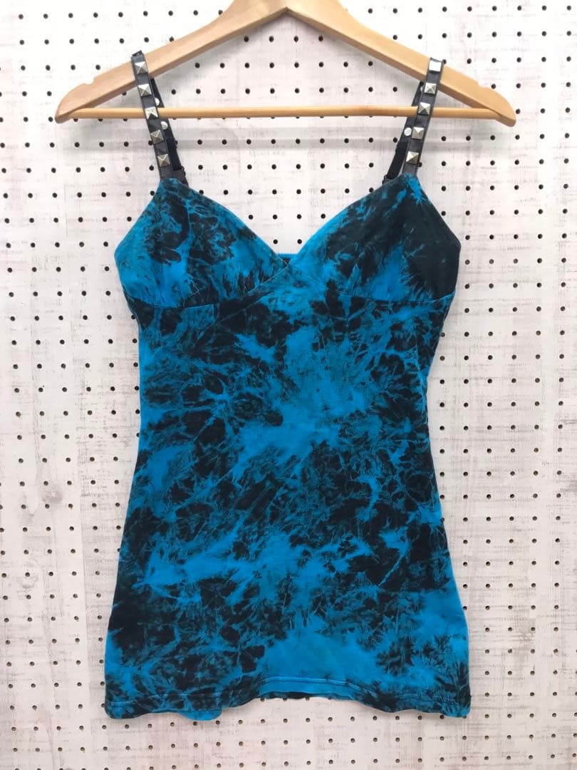 Y2K 古着 GLAD NEWS スタッズストラップ タイダイ ビスチェ キャミ