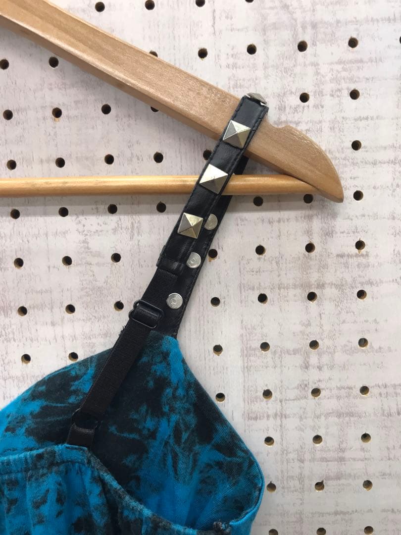 Y2K 古着 GLAD NEWS スタッズストラップ タイダイ ビスチェ キャミ