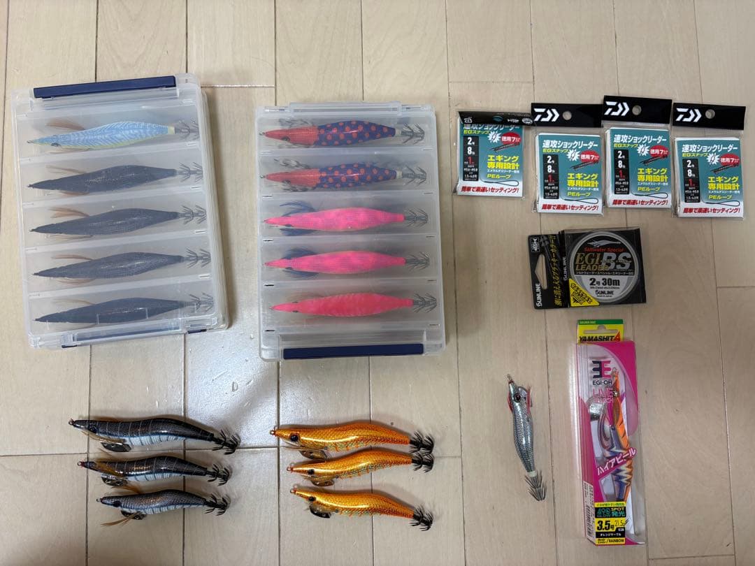 新品 未使用 釣研 エギスタ 16個 その他8個 メイホウケース リーダーセット