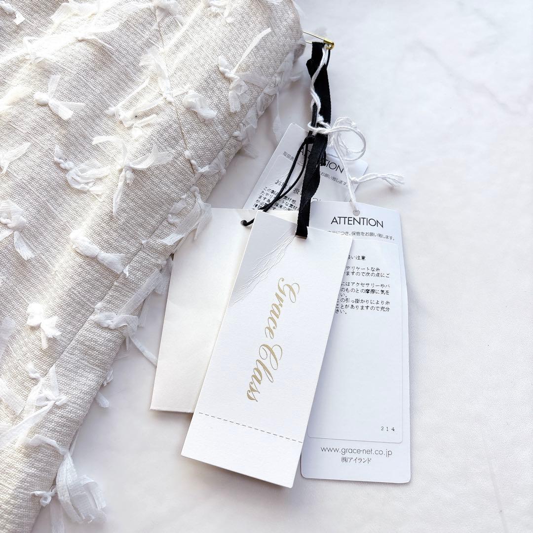 【GRACE CLASS】新品未使用　リボンヤーンジレドレス　ワンピース　36