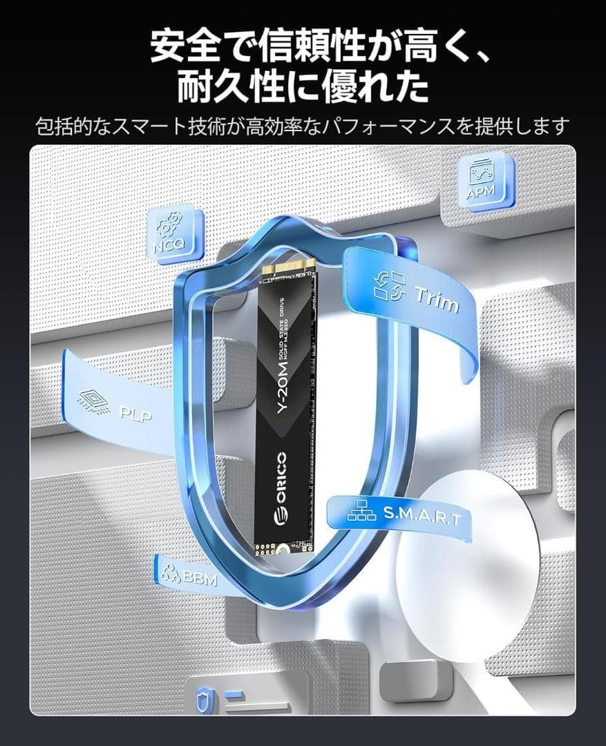 ORICO Y20M M.2 SATA SSD、2TB内蔵 SATA M.2