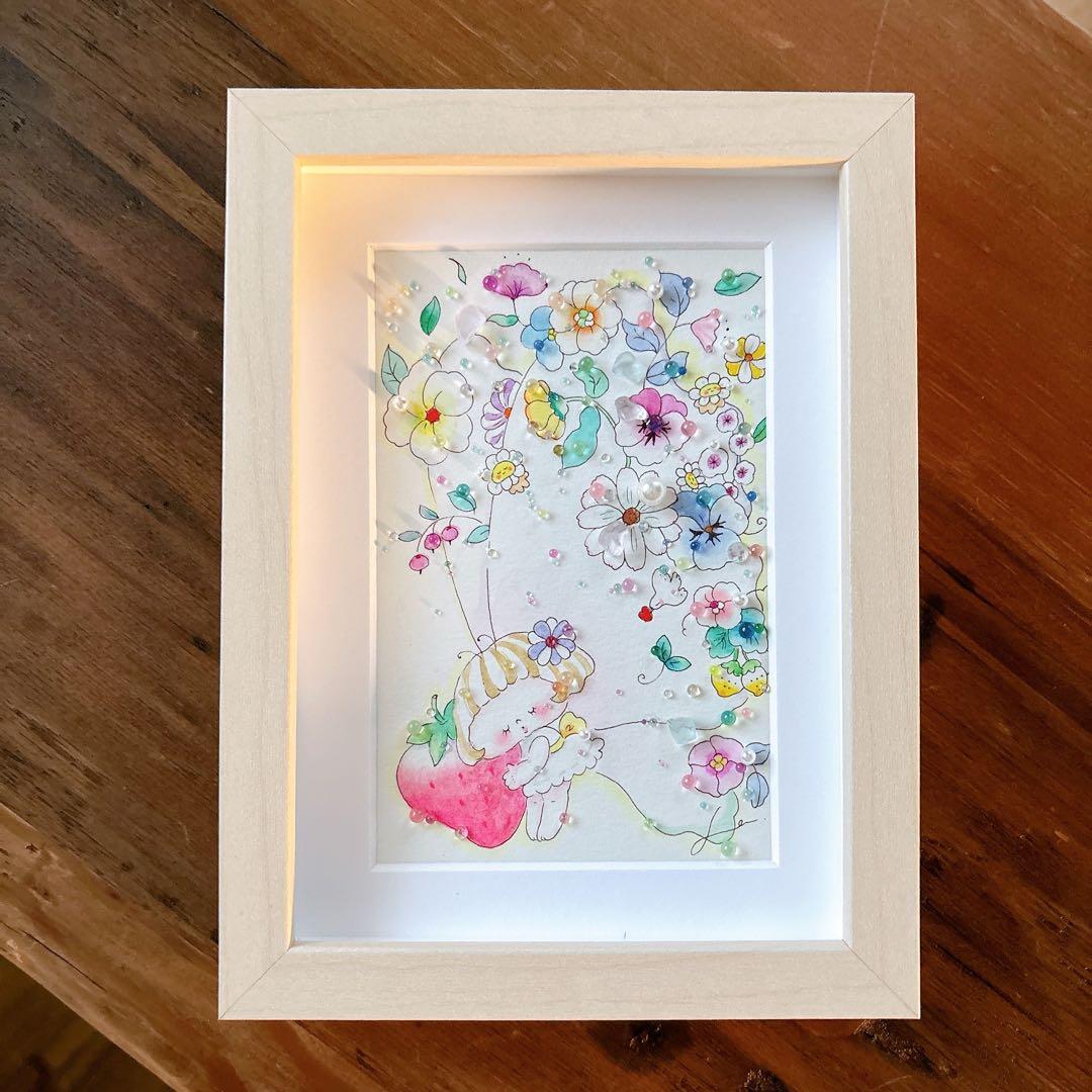 イラスト　シーグラスアート　水彩画　原画