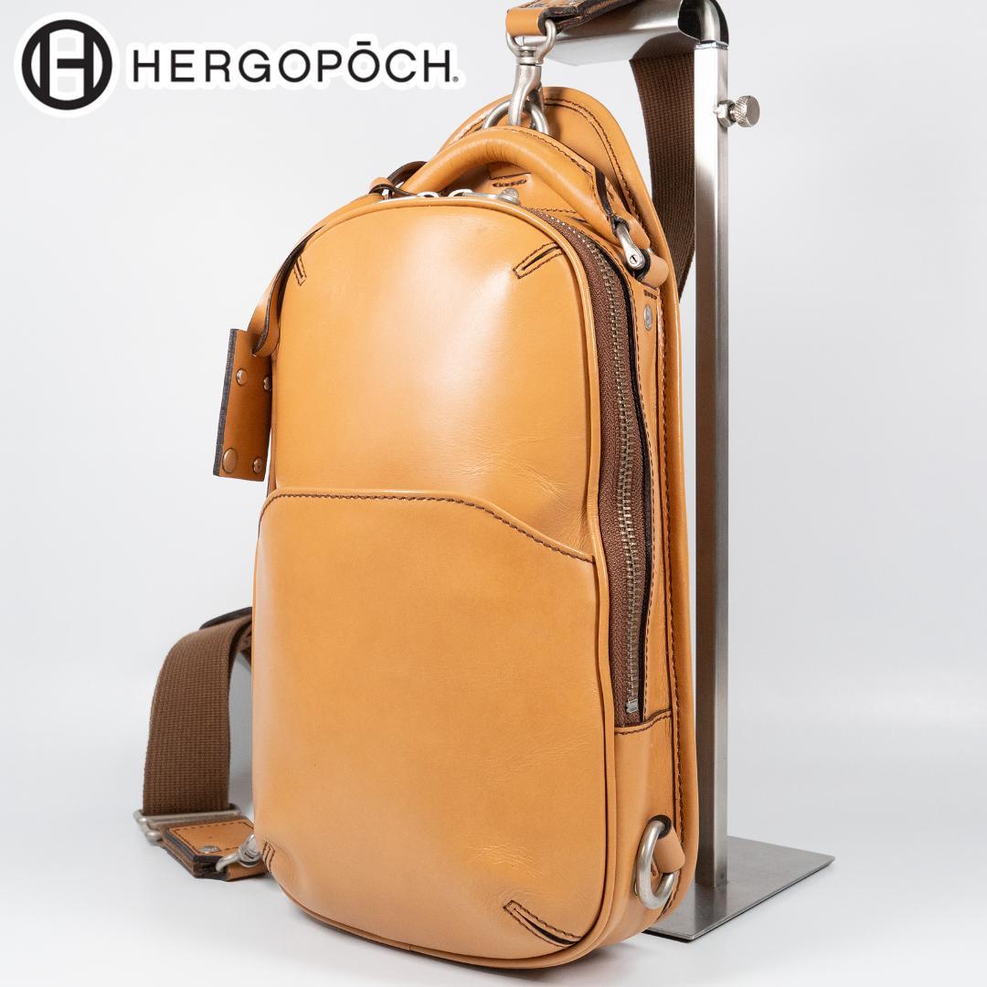 美品✨ エルゴポック HERGOPOCH ボディバッグ レザー キャメル