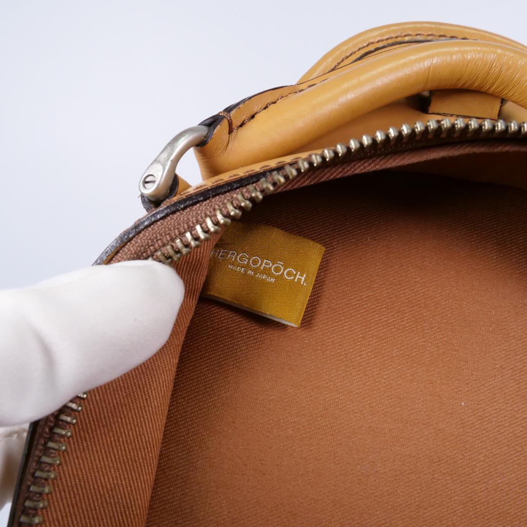 美品✨ エルゴポック HERGOPOCH ボディバッグ レザー キャメル