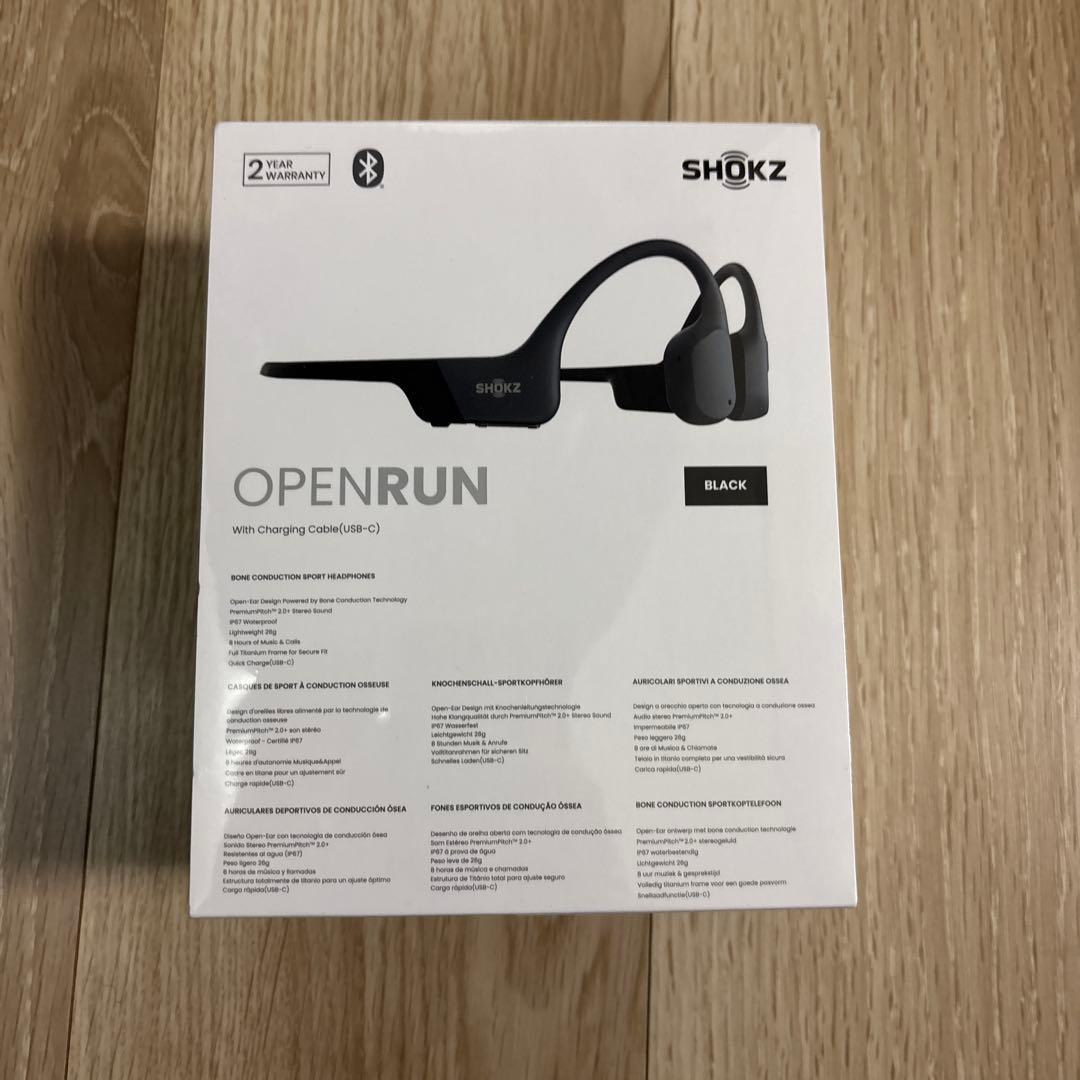 【ANDY】新品未開封　SHOKZ OpenRun骨伝導イヤホン ブラック