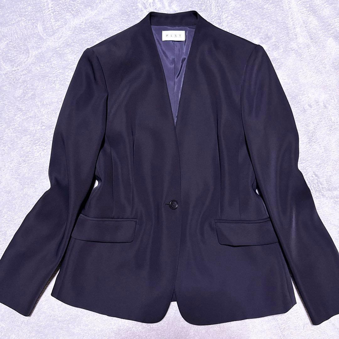 近年モデル【未使用】PLST パンツスーツ ノーカラー ウォッシャブル M