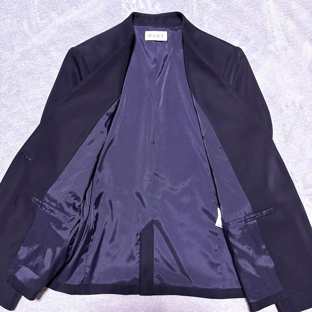近年モデル【未使用】PLST パンツスーツ ノーカラー ウォッシャブル M