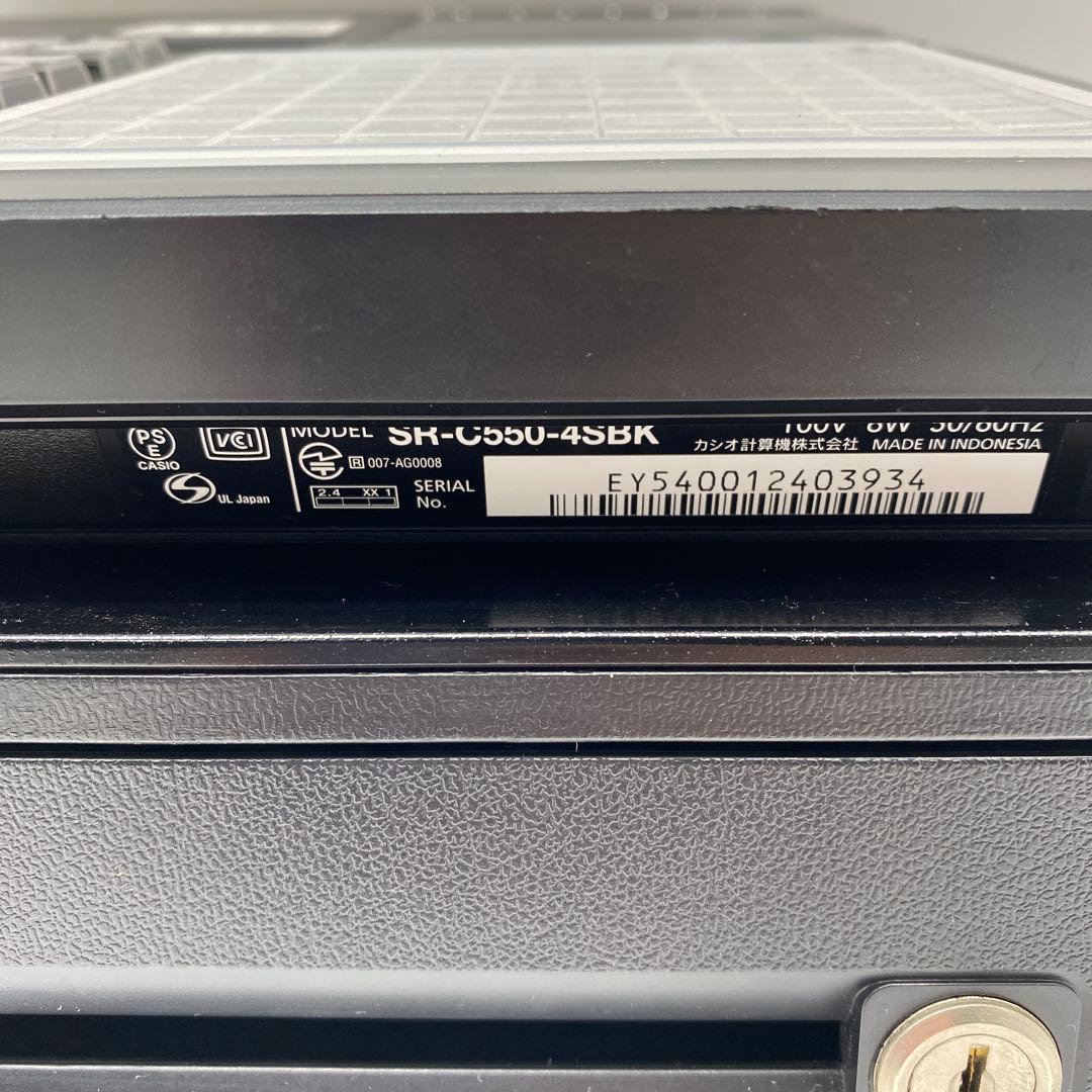 カシオ電子レジスター ブラックcasio SR-C550-4SBKブラック4部門