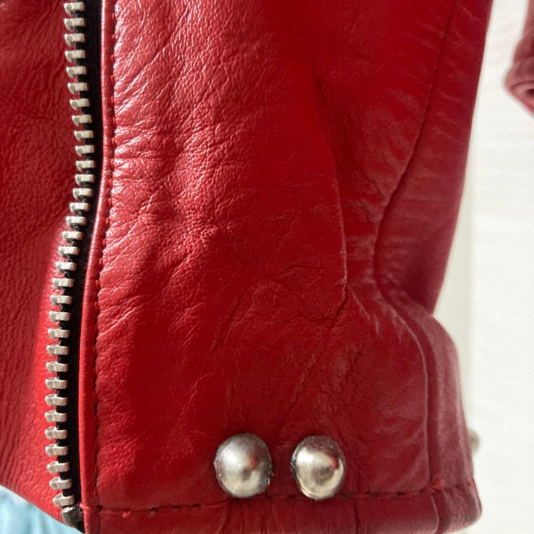 ライダース赤　スタッズ　38インチ前後