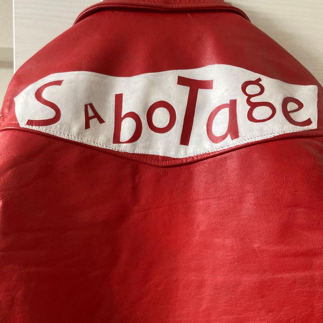 ライダース赤　スタッズ　38インチ前後