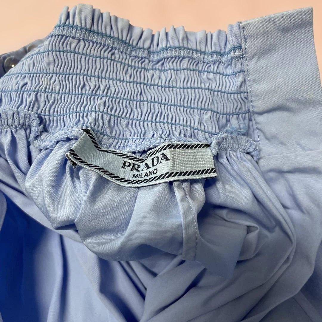 PRADAプラダ ハイネック 水色シャツ36 XS 2021リゾートコレクション