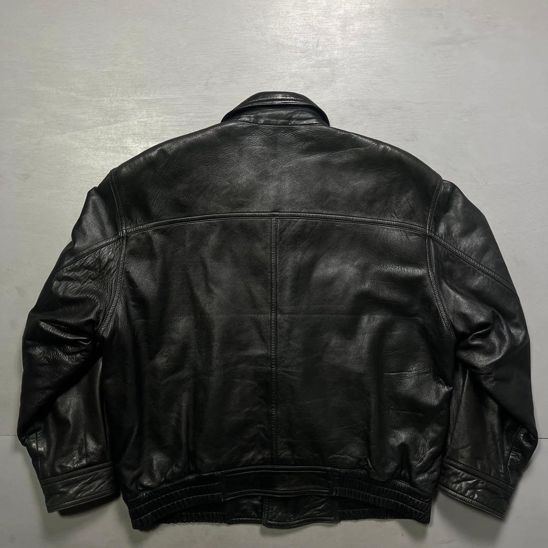 vintage A-2 レザージャケット　深水光太　ショート丈　羊革　短丈　黒