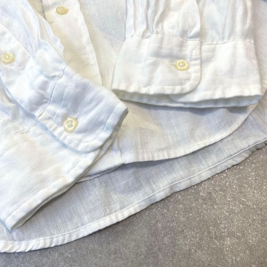 Ralph Lauren ラルフローレン　リネンシャツ　白　長袖　L
