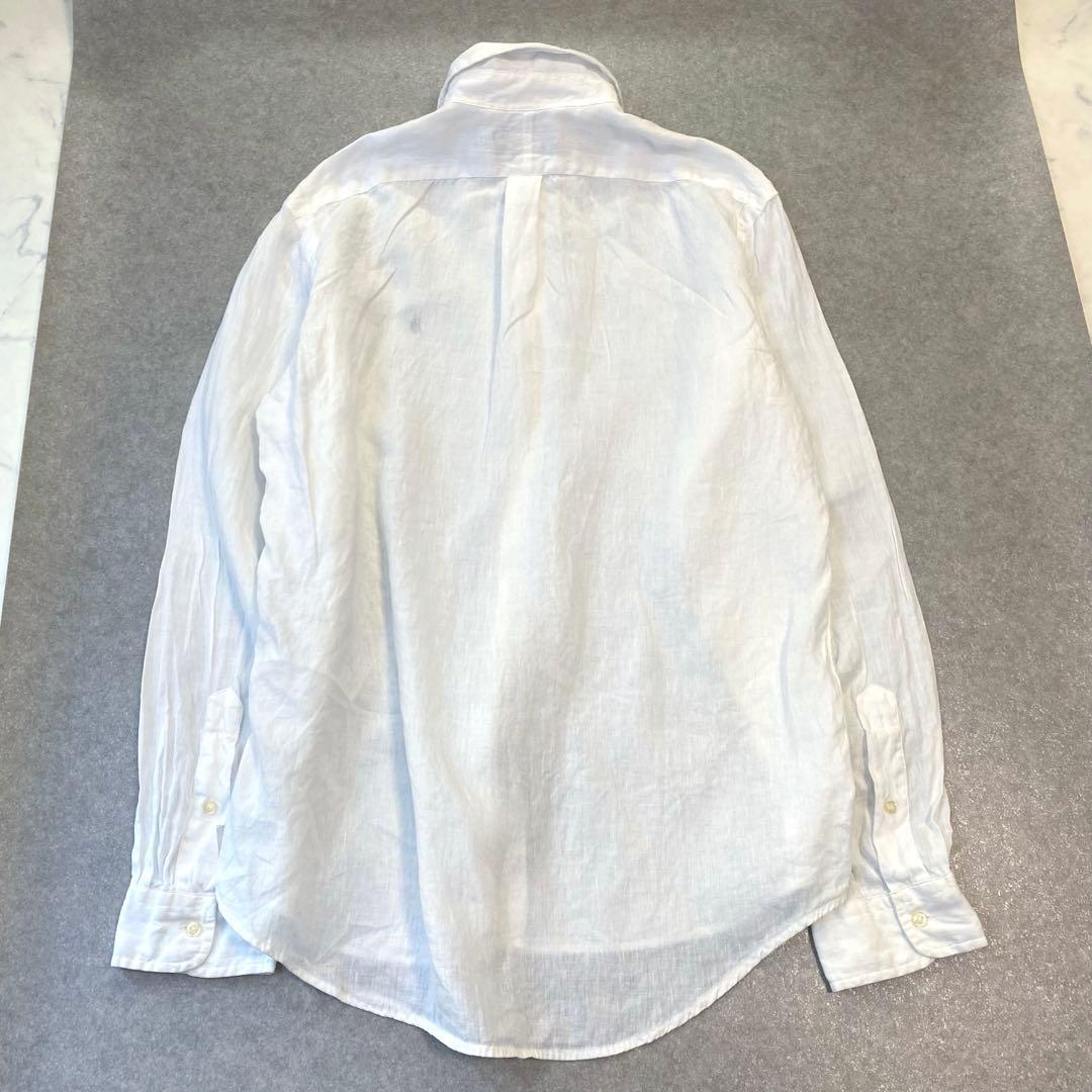 Ralph Lauren ラルフローレン　リネンシャツ　白　長袖　L