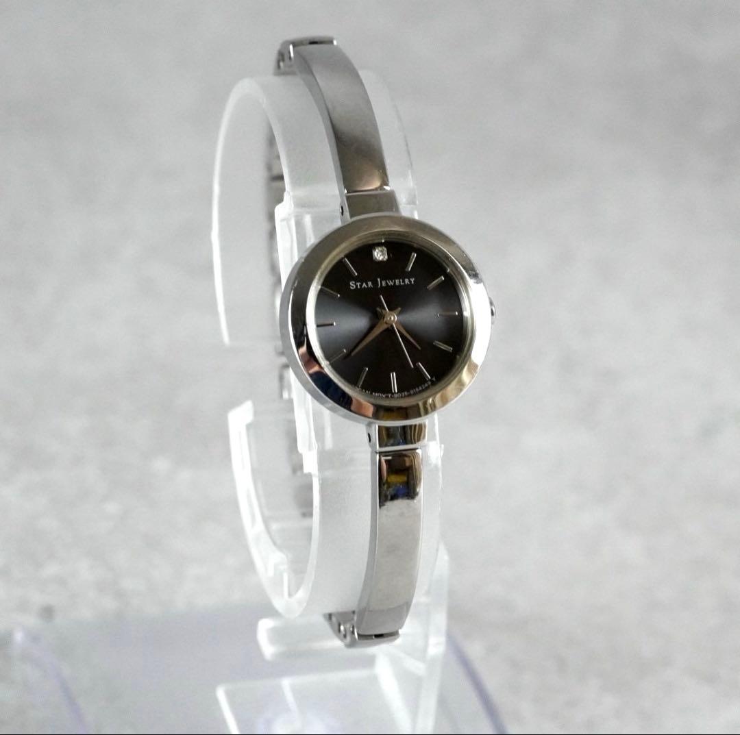 スタージュエリー エコ ラウンド ストーン付き レディース 腕時計 ソーラー