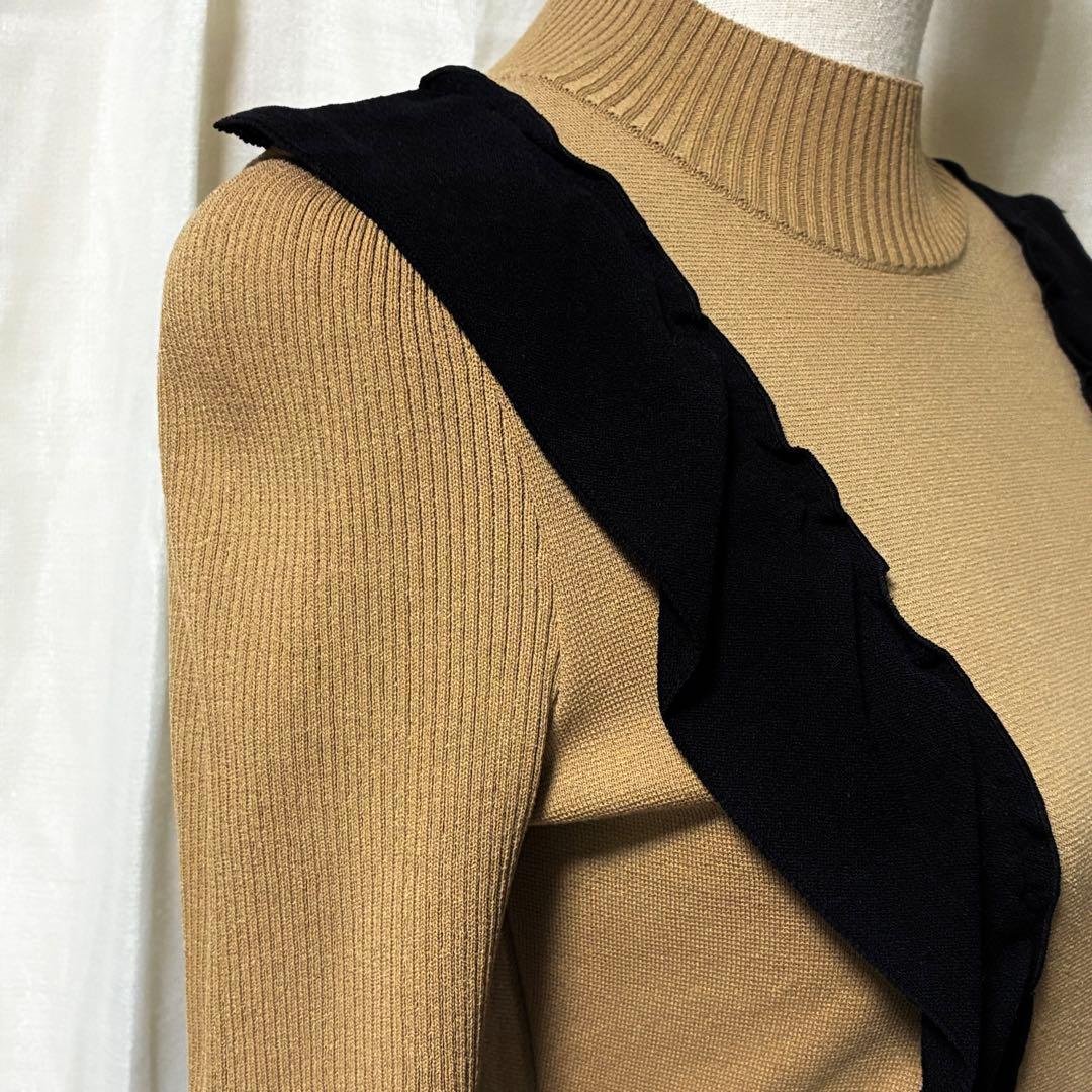 M'S GRACY エムズグレイシー バイカラー フリル ドッキングワンピース