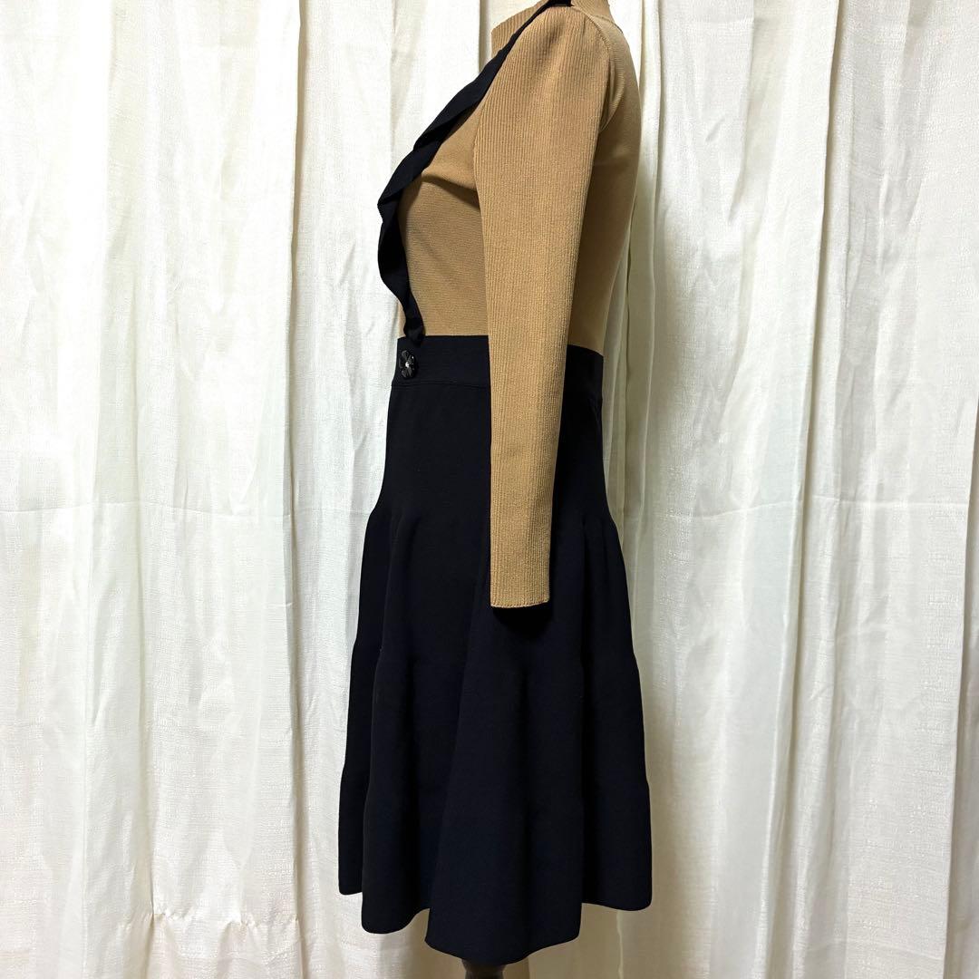 M'S GRACY エムズグレイシー バイカラー フリル ドッキングワンピース