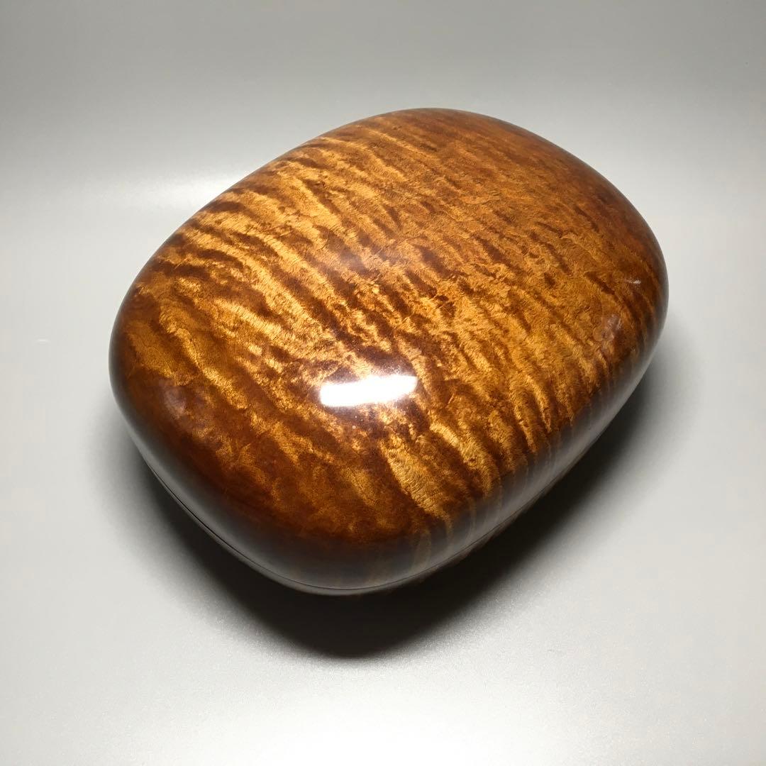 カエデトラ斑杢　手刳リ　楕円食蘢　拭き漆仕上げ