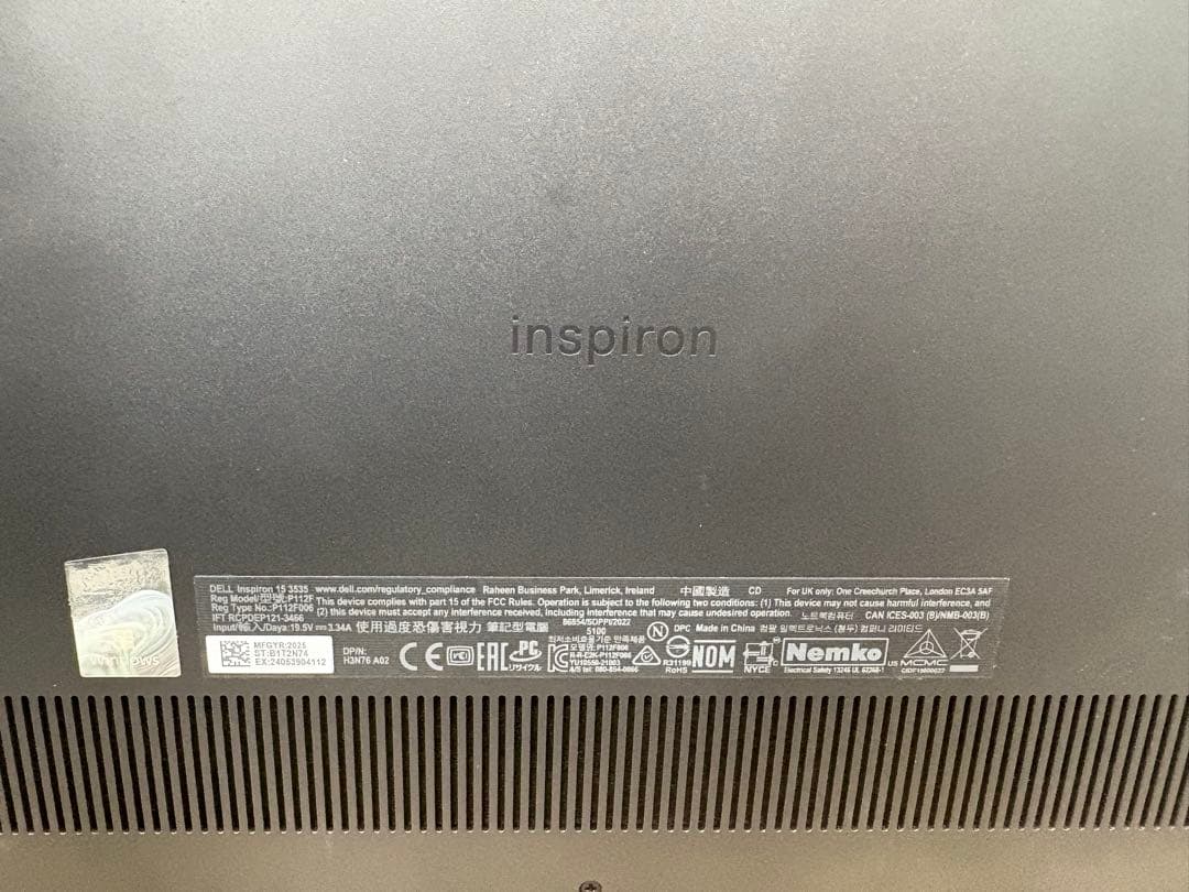 Windowsノート本体 Dell Inspiron 15 3535