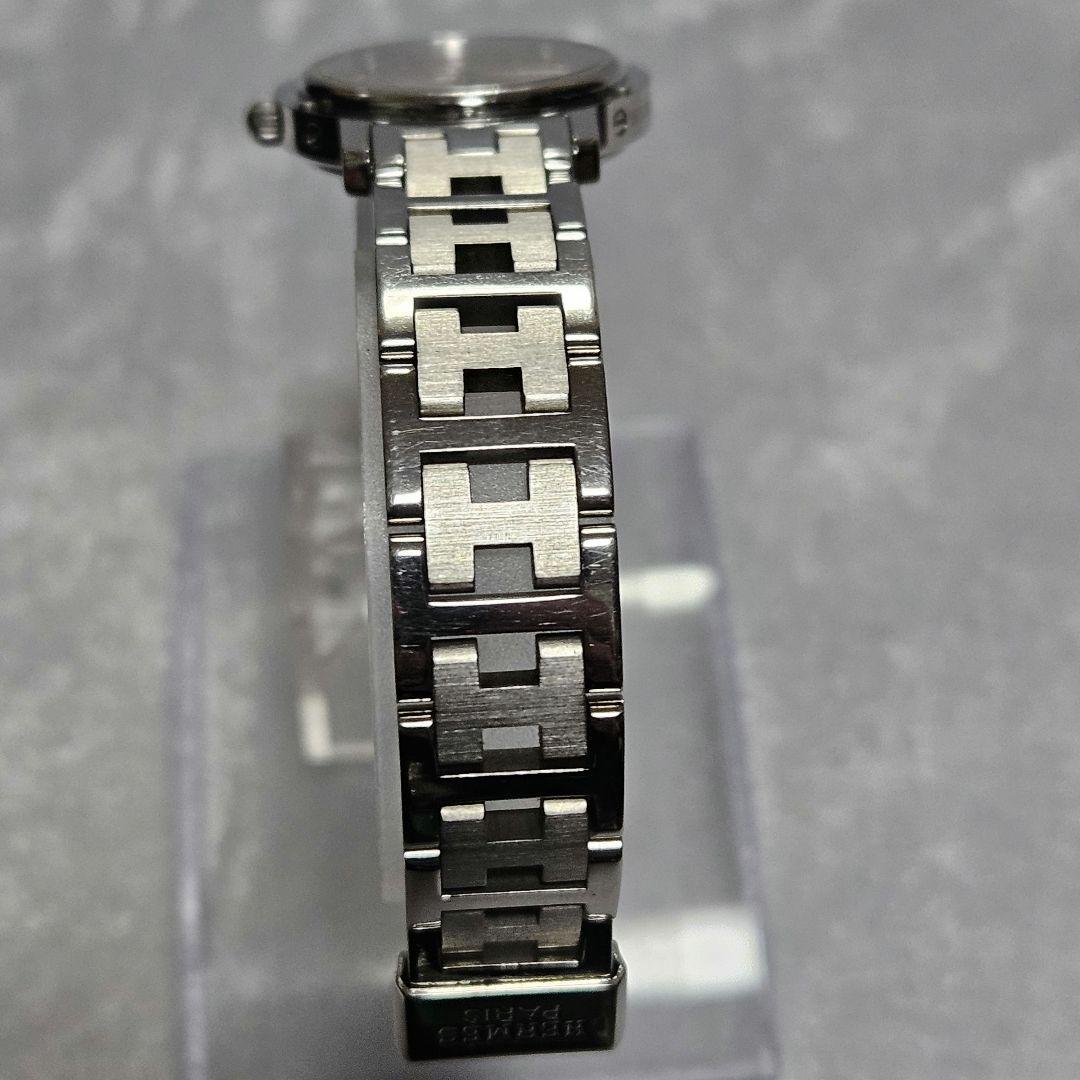 【稼働】HERMES クリッパー CL4.210 腕時計 デイト オレンジ文字盤