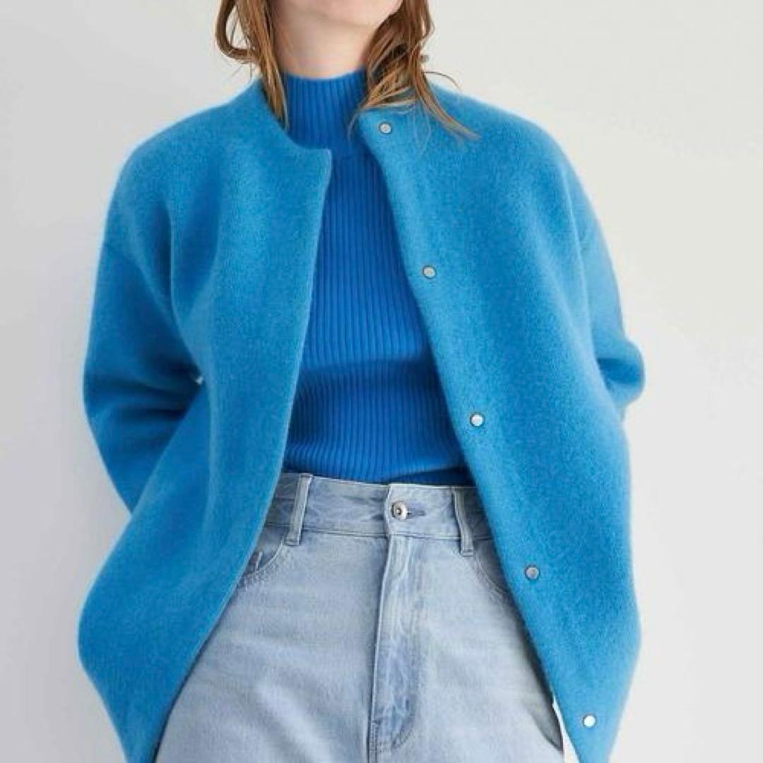 美品 希少 エレンディーク ベーシックCNラクーンミックスWカーディガン 01