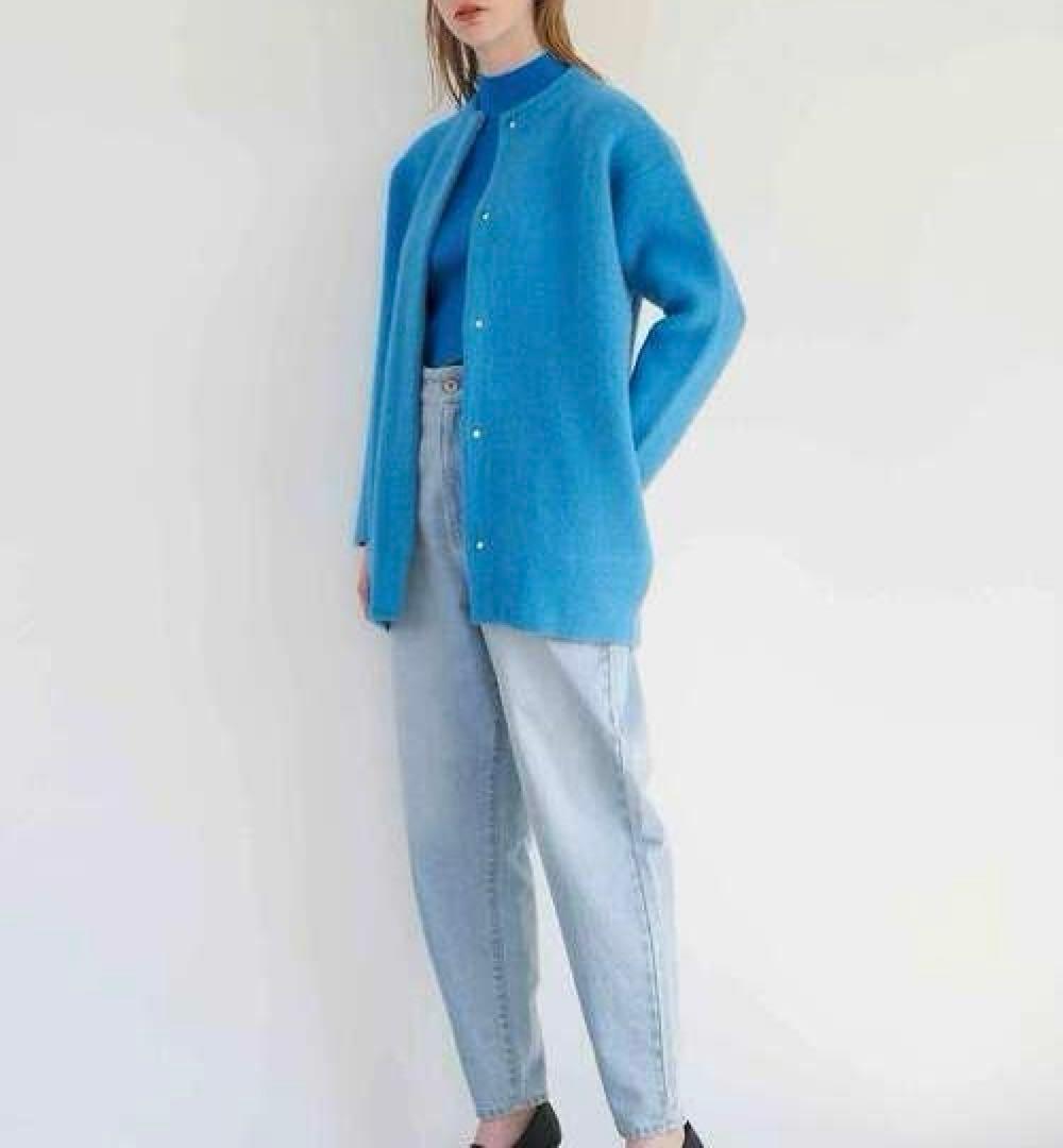 美品 希少 エレンディーク ベーシックCNラクーンミックスWカーディガン 01