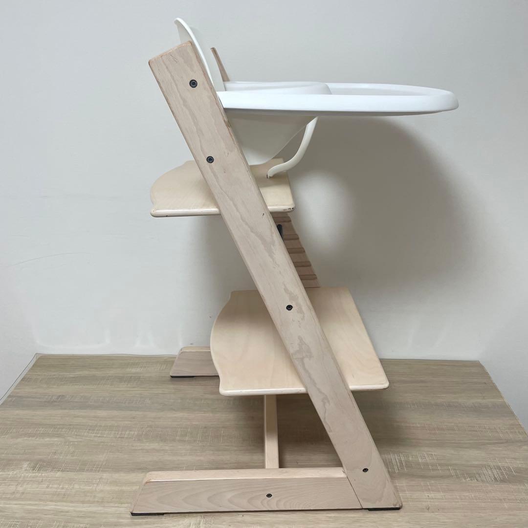 ストッケ トリップトラップ ホワイトウォッシュ　S/N4 ベビーセット・トレイ付