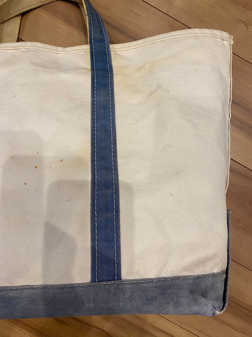 80s エルエルビーン　トートバッグ　2色タグ ネイビー　フェード　L 襤褸