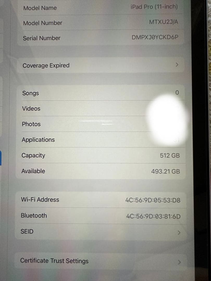 iPad Pro 11インチ512GB シルバー Wi-Fi